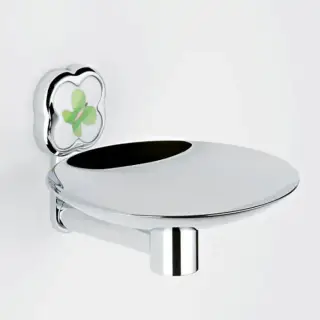THG CAPUCINE VERT DECOR PLATINE Мыльница подвесная &oslash;150 мм., декор зеленый, цвет: хром