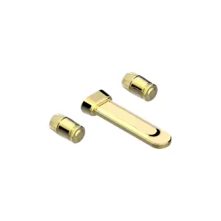 THG CORVAIR Смеситель для раковины настенный, c 2 вентилями, внешняя часть, цвет: полированное золото