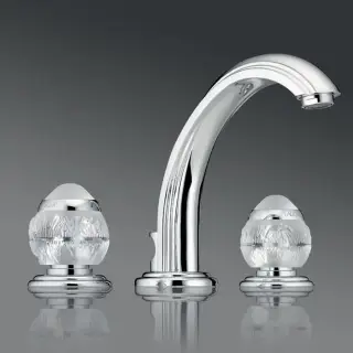 THG Panthere Cristal clair Смеситель для раковины, 3 отв., цвет: хром/прозрачный хрусталь