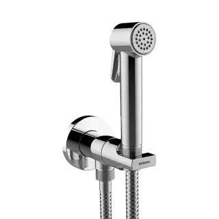 Bossini Paloma Brass Гигиенический душ со смесителем, лейкой и шлангом 125см., цвет: хром