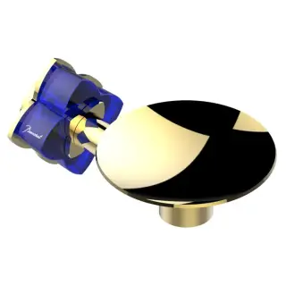 THG Pétale de cristal bleu Мыльница металлическая &oslash; 10см., подвесная, цвет: золото/синий хрусталь