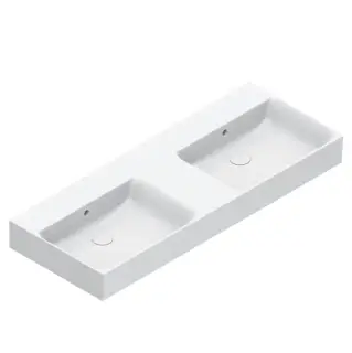 Catalano Premium Раковина двойная 120х47см, подвесная, без отв., цвет: белый глянцевый