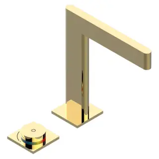 THG ICON-X METAL Смеситель для раковины, 2 отв., электронный, с донным клапаном, цвет: полированное золото