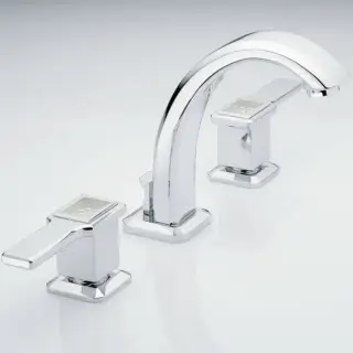 THG Métropolis &agrave; manettes cristal clair Смеситель для раковины, на 3 отв., цвет: хром/прозрачный хрусталь