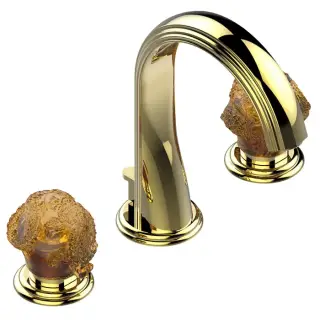 THG Dragon Sun Смеситель для раковины, 3 отв., цвет: золото/хрусталь