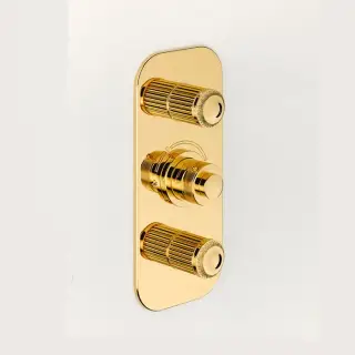 THG Malmaison metal Смеситель для душа встраиваемый, термостатический, с 2 запорными вентилями, внешняя часть, цвет: полированное золото