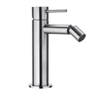 Bossini Inox Однорычажный Смеситель для биде на 1 отв., из нержавеющей стали без донного клапана, цвет: глянцевая сталь