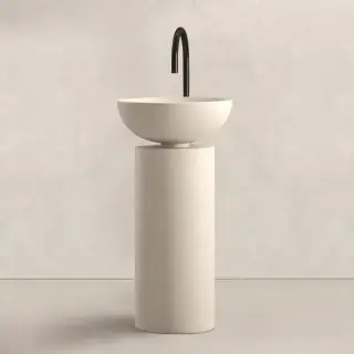 Noorth milldue edition SABA 45 Раковина напольная &Oslash;45x90см, слив в стену, без отв., цвет: Caolino