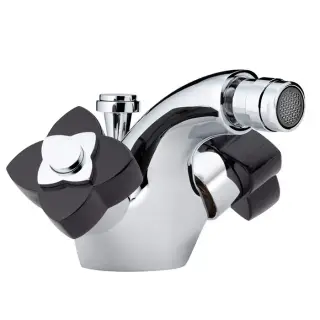 THG Petale de Cristal noir Смеситель для биде, 1 отв., цвет: хром/черный хрусталь