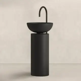 Noorth milldue edition SABA 45 Раковина напольная &Oslash;45x90см, слив в пол, без отв., цвет: черный матовый