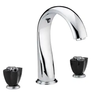 THG Petale de Cristal noir Смеситель для ванны, 3 отв., цвет: хром/черный хрусталь