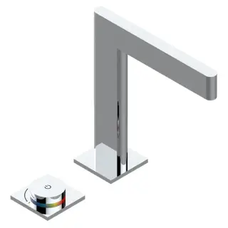 THG ICON-X TITANE Смеситель для раковины, 2 отв., электронный, с донным клапаном, цвет: хром