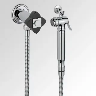 THG Petale de Cristal noir Гигиенический душ, цвет: хром/черный хрусталь