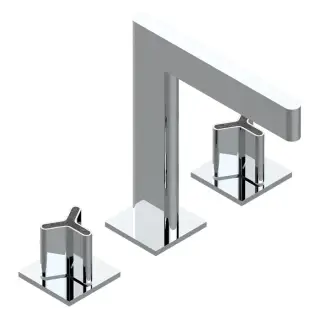 THG ICON-X CARBONE GOLD Смеситель для раковины, 3 отв., с донным клапаном, цвет: хром