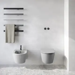 Catalano Zero Унитаз подвесной 55x35см, безободковый, смыв Tornado, покрытие Twinglaze+, цвет: Cemento Satinato