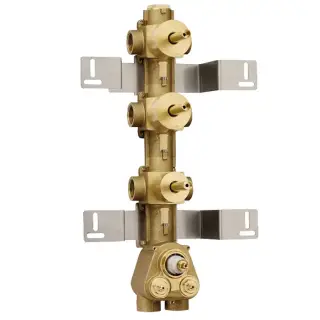Bossini Встраиваемая часть термостата с  запорным клапаном и 2 дивиатора на 2 выхода, (5 выходов) высокой пропускной способности на &frac34;