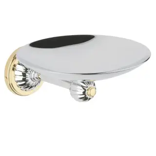 THG Mandarine metal Мыльница 15см., подвесная, металлическая, цвет: хром/золото