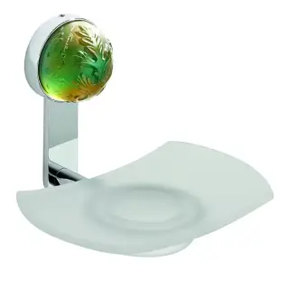 THG Flore Мыльница стеклянная, подвесная, цвет: хром/хрусталь