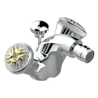 THG Hirondelles Gold Stamped Смеситель для биде, 1 отв., цвет: хром