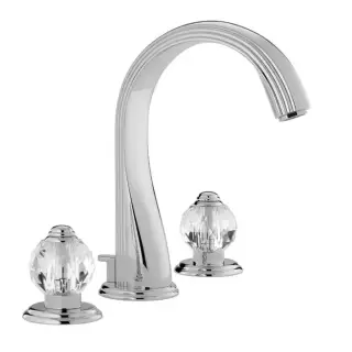 THG Mandarine Cristallia Diamant Смеситель для раковины на 3 отверстия, с донным клапаном, цвет: хром