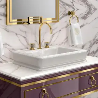 Oasis Раковина накладная, 88х47см., с 3 отв., цвет: белый