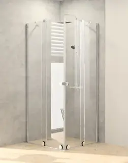 Ограждение в нишу HUPPE Xtensa pure XT1403.069.322 серебро с ярким блеском/стекло прозрачное с Anti-Plaque