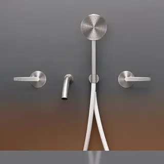 Смеситель для ванны CEA Flag FLG41HWS СТАЛЬ SATIN/шланг силикон WHITE