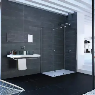 Боковая стенка для душевой кабины HUPPE XTENSA KY C K1S1 T 21HQ100900927000 блестящее серебро/прозрачное стекло