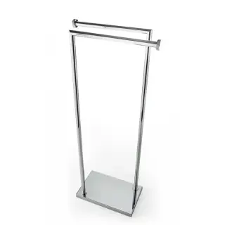 3SC Ribbon Стойка напольная с 2 полотенцедержателями, цвет: Matt Satin Nickel RB50NX