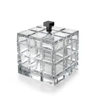 3SC Palace Контейнер для хранения 11,5x11x13,5h см, цвет: Clear Crystal/Matt Black Satin Nickel PA48ACRCFSM