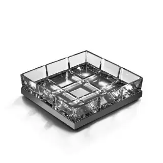 3SC Palace Мыльница со стеклянной чашей, настольная, цвет: Matt Black Satin Nickel PA01ACRCFSM