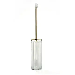 3SC Montblanc Ершик для унитаза напольная со стеклянной колбой, цвет: Clear Crystal/Matt Gold 24Kt MB17ACRGO