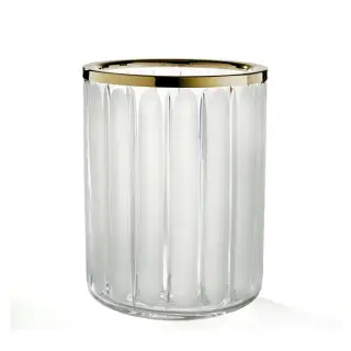 3SC Montblanc Ведро для мусора без крышки, напольное, цвет: Clear Crystal/Matt Gold 24Kt MB65ACRGO