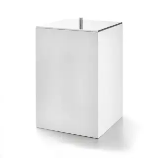 3SC Bemood Ведро для мусора с крышкой, напольное, цвет: Matt White/Matt Satin Nickel BEMW64ANX