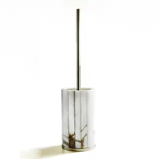 3SC Rigato Ершик для унитаза напольный с алебастровой колбой, цвет: Polished Gold 24Kt AL17GD