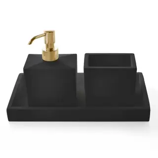 3SC Mood Комплект: стакан, дозатор, лоток, цвет: золото 24к. глянцевый MN99AGD