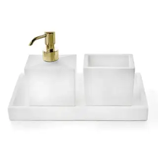 3SC MooD Комплект: стакан, дозатор, лоток, цвет: золото Lucido MW99AGD