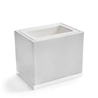 3SC Snowy Стакан для зубных щеток настольный, керамический с эко-кожей, цвет: белый SN03ABO