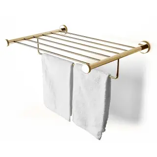 3SC Ribbon Полочка-решетка 50х35хh10 см, с полотенцедержателем, цвет: золото Lucido RB99GD