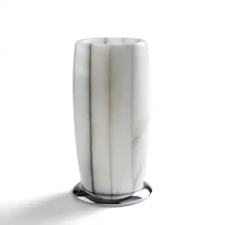3SC Rigato Стакан для зубных щеток настольный, мрамор, цвет: хром/натуральный Alabastro AL03SL