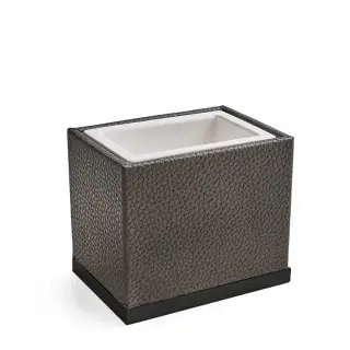 3SC Milano Стакан настольный, керамический с эко-кожей, цвет: черный матовый ML03ANO