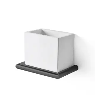 3SC Guy Стакан подвесной, композит Solid Surface, цвет: черный матовый GU03NO