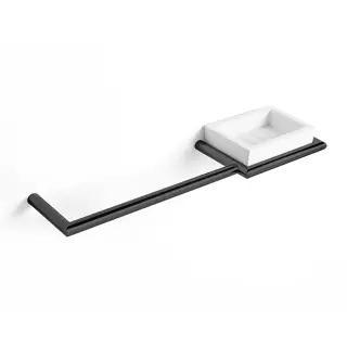 3SC Guy Полотенцедержатель и мыльница справа, подвесной, цвет: белый матовый/черный матовый GU10DXNO