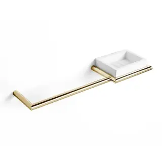 3SC Guy Полотенцедержатель и мыльница справа, подвесной, цвет: белый матовый/золото Lucido GU10DXGD