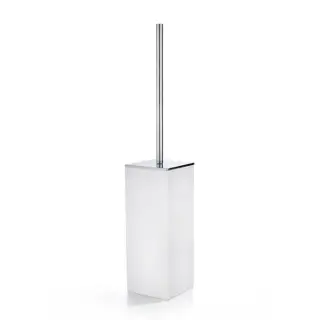 3SC MooD White Ершик для унитаза напольный с латунной колбой, цвет: хром/белый MW17ASL