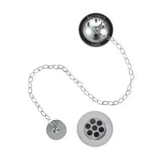 Burlington Слив-перелив для ванны с гибкой подводкой, цвет: хром/черный глянцевый W3 BLA