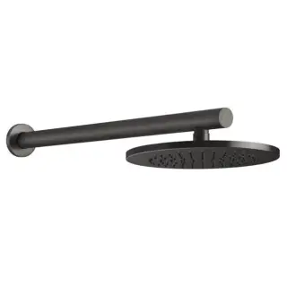 Gessi 316 Верхний душ 21,9см с настенным держателем 50см, цвет: black metal brushed PVD 54149#707