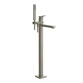 Gessi Rettangolo K Напольный cмеситель для ванны с ручным душем, цвет: finox brushed nickel 53129#149