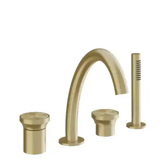 Gessi Origini Смеситель для ванны набортный с душем, цвет: brushed brass PVD 66037#727