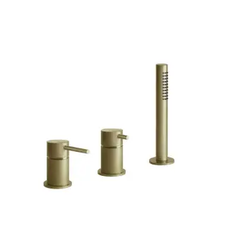 Gessi 316 Bath-Shower Смеситель для ванны на 3 отверстия, цвет: brushed brass PVD 54043#727